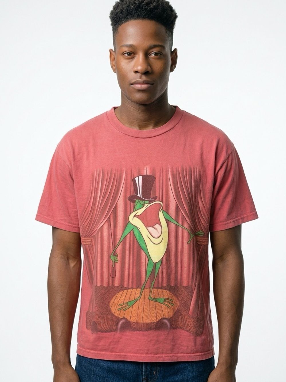 CHANGES X WARNER BROTHERS | Vintage 95 Single Stitch Michigan J Frog Red Tee XL